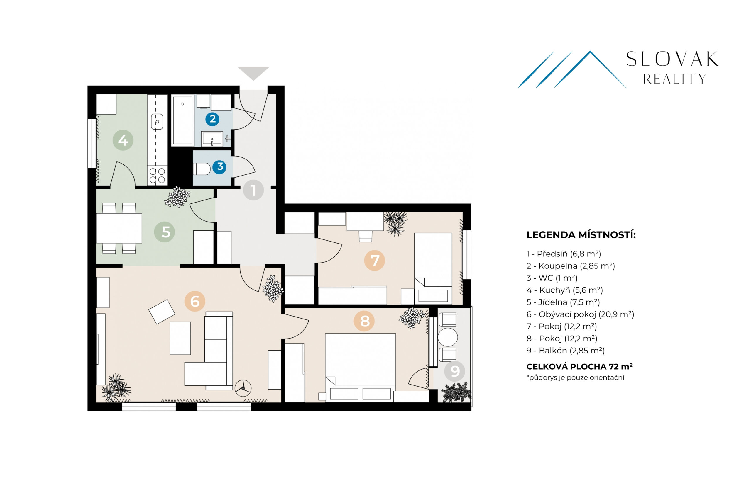 2D půdorys (vybavený)