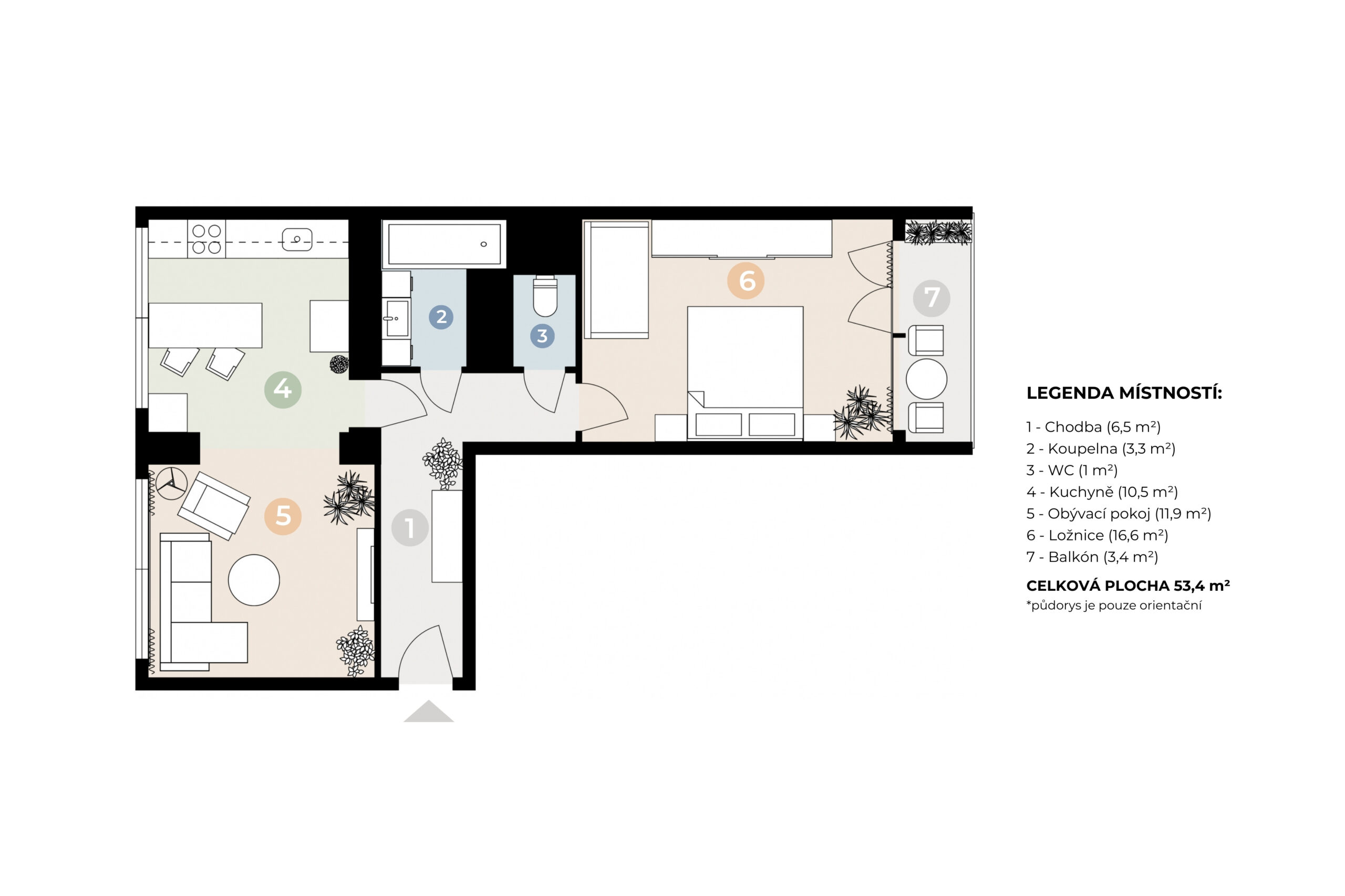 2D půdorys (vybavený)